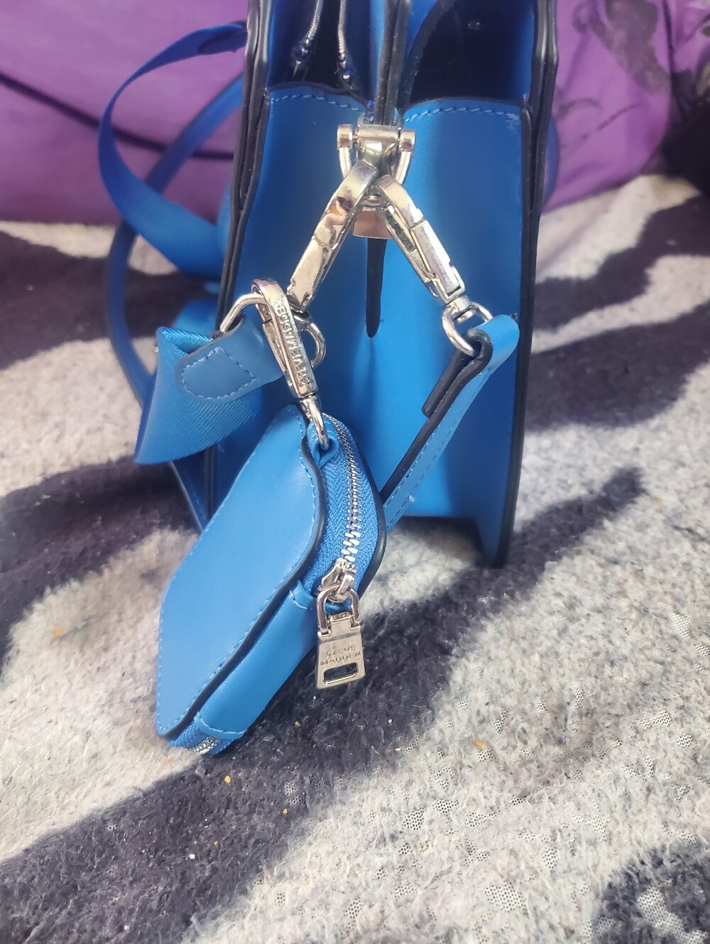 Steve Madden Bright Blue Structured Satchel - Picture 3 of 12